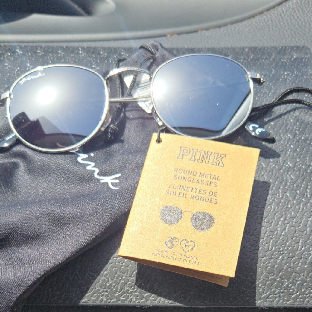 PINK Victoria's Secret Silver Round Sunglasses